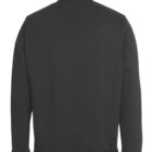 A black jacket viewed from the back, featuring a high collar and long sleeves. The material appears smooth and the design is simple without any visible logos or embellishments.