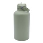 A green matte-finish water bottle with a sturdy handle and twist-off lid. The bottle has a simple, modern design and is positioned upright against a plain white background.