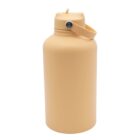 A beige water jug with a smooth, matte finish and a wide mouth. It features a handle attached to the lid for easy carrying. The design is minimalist and functional.