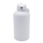 A large, white, insulated water bottle with a carry handle and a screw-on lid. It features a sleek and smooth design, suitable for keeping beverages hot or cold. The bottle is standing upright against a plain white background.