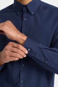 Promotional corporate long sleeves polo in blue color