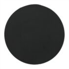 A plain black circle against a white background.