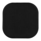 A square-shaped black wireless speaker with rounded corners. The front surface is covered with a mesh grille.