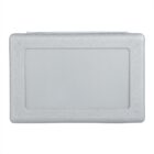 Textured rectangular gray object with a smooth, slightly recessed center area. The surface appears to be matte, and the object is viewed from above against a white background. The corners are subtly rounded.