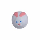 Stress Ball Bunny Rabbits Bulk: white, round, blue-eyed with pink ears and a pink nose.