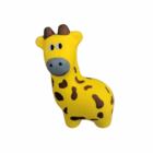 Yellow Stress Giraffes With Logo Printing, brown spots and smile, great for stress relief.