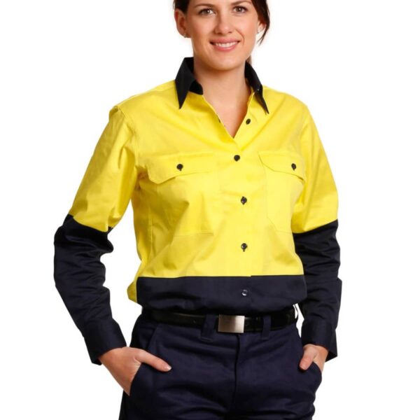 Ladies' Hi-Vis Long Sleeve Safety Shirt