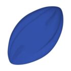 Blue oval object resembling a simplified, stylized rugby or American football, depicted against a plain white background.