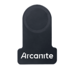 A black device with a circular section at the top, possibly a wireless charging pad, displaying the brand name Arcanite in white text at the bottom.