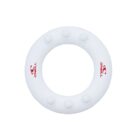 A white inflatable circular pool float with red text and logo from ONeill. The float has a smooth surface and a simple, solid design.