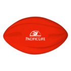 A red, oval-shaped stress ball with the Pacific Life logo featuring a leaping whale above the company name.