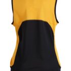 Sleeveless yellow and black athletic tank top shown from the back.