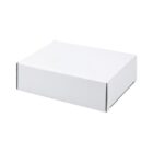 A plain, closed white cardboard box on a white background.