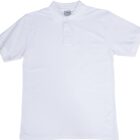 The AERO POLO is a simple white short-sleeve polo shirt featuring three buttons on the collar, displayed against a plain backdrop.