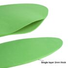Two green foam sheets are shown. One sheet is folded, and the other lies flat beneath it. Text on the image indicates that the thickness is Single layer 2mm thick.