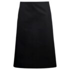 A plain black knee-length A-line skirt on a white background.