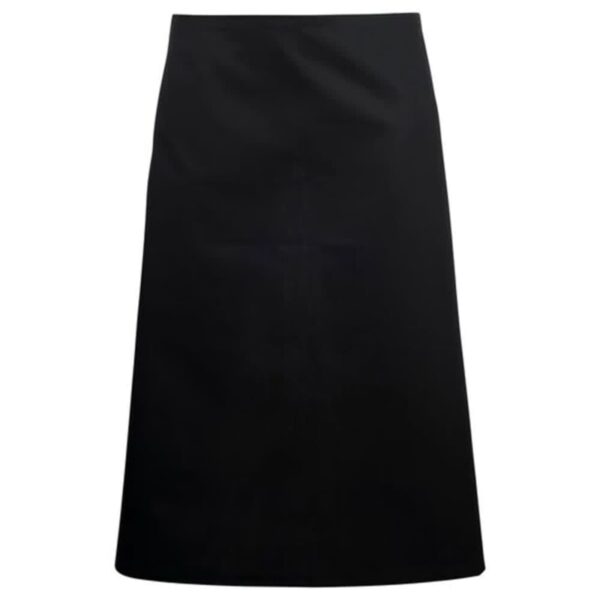 Plain black knee-length A-line skirt on a white background.