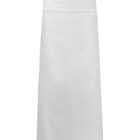 White, knee-length apron against a plain background.