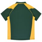 Green and yellow short-sleeve sports shirt shown from the back.
