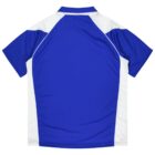 Blue and white short-sleeve sports jersey shown from the back.