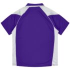 Purple and white short-sleeve athletic shirt shown from the back.