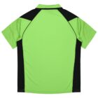 Green and black short-sleeved polo shirt shown from the back.
