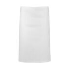 A plain white knee-length skirt on a white background.