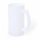 Frosted glass mug with a handle, shown on a white background.