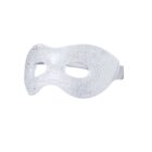 Clear gel bead eye mask with two eye holes and an adjustable strap, isolated on white background.
