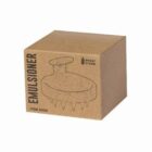 Brown box labeled Emulsioner with a line drawing of a scalp massager on the side.