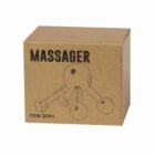 Brown box labeled “Massager” with a simple line drawing of a handheld massager.