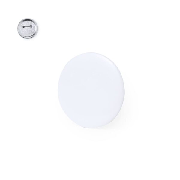 Superb White Button Badge