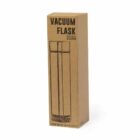 Brown box with black outline drawing of a vacuum flask and the text Vacuum Flask Natural Cork.