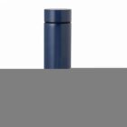 Dark blue cylindrical water bottle with a matching screw-on lid on a white background.