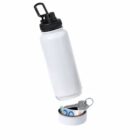 White water bottle with removable base, revealing keys and money hidden inside.