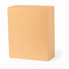 Plain brown cardboard box standing upright on a white background.