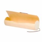 A birch bark container with a curved lid and a leather tie, shown on a white background.