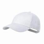 Plain white baseball cap on a white background.