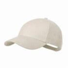 Beige baseball cap with curved brim and adjustable strap on a white background.
