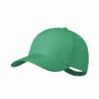 Green baseball cap with a curved brim and adjustable strap, shown on a white background.