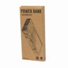Brown cardboard box labeled Power Bank Bamboo with a line drawing of a power bank.