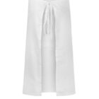 White waist apron with front ties, displayed against a plain white background.