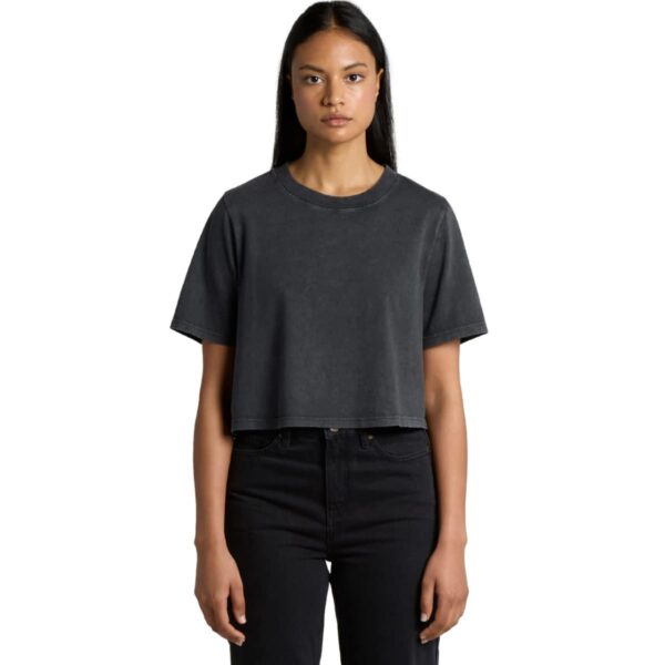 Wo's Stone Wash Heavy Crop Tee