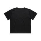 Back view of a plain black short-sleeve t-shirt on a white background.