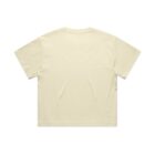 Plain beige short-sleeve T-shirt shown from the back on a white background.