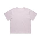 Plain light pink short-sleeve t-shirt displayed flat, shown from the back.