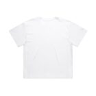 Plain white short-sleeve t-shirt laid flat, shown from the back against a white background.