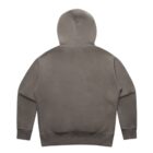 A plain gray hoodie shown from the back on a white background.