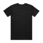 Plain black short-sleeve t-shirt shown from the back on a white background.