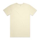 Back view of a plain, off-white short-sleeve t-shirt on a white background.